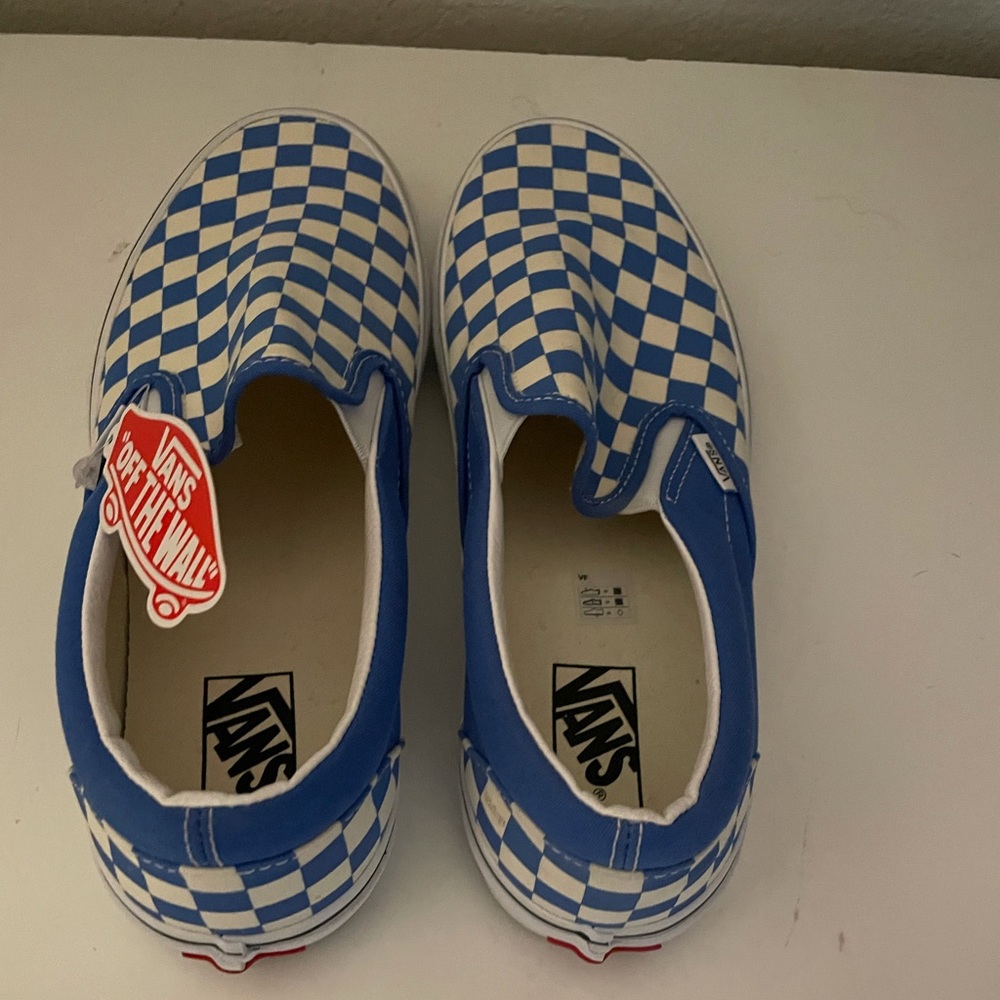 Brand new checkered slip on vans